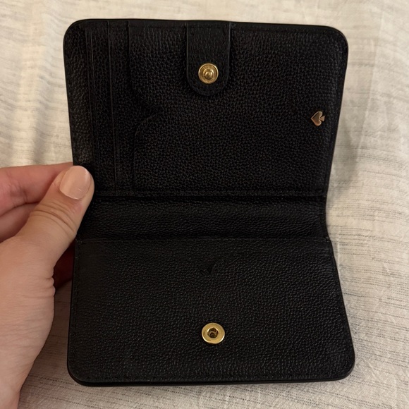 Brand New Black Card Holder with Gold Accent - Picture 2 of 3